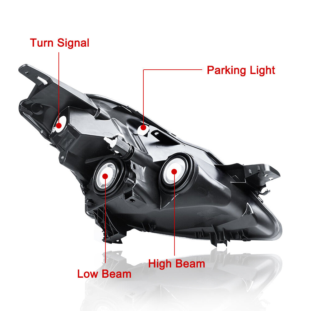 For 2007-2009 Nissan Altima Sedan Chrome Housing Amber Corner Headlights Lamps