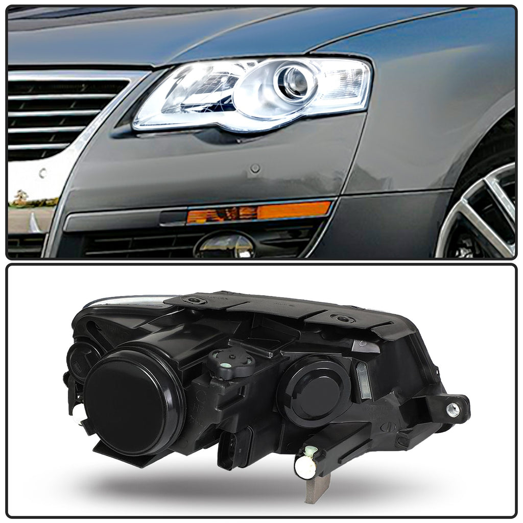 W/Bulbs For 2006 2007 2008 2009 2010 Volkswagen VW Passat Halogen Headlights Set