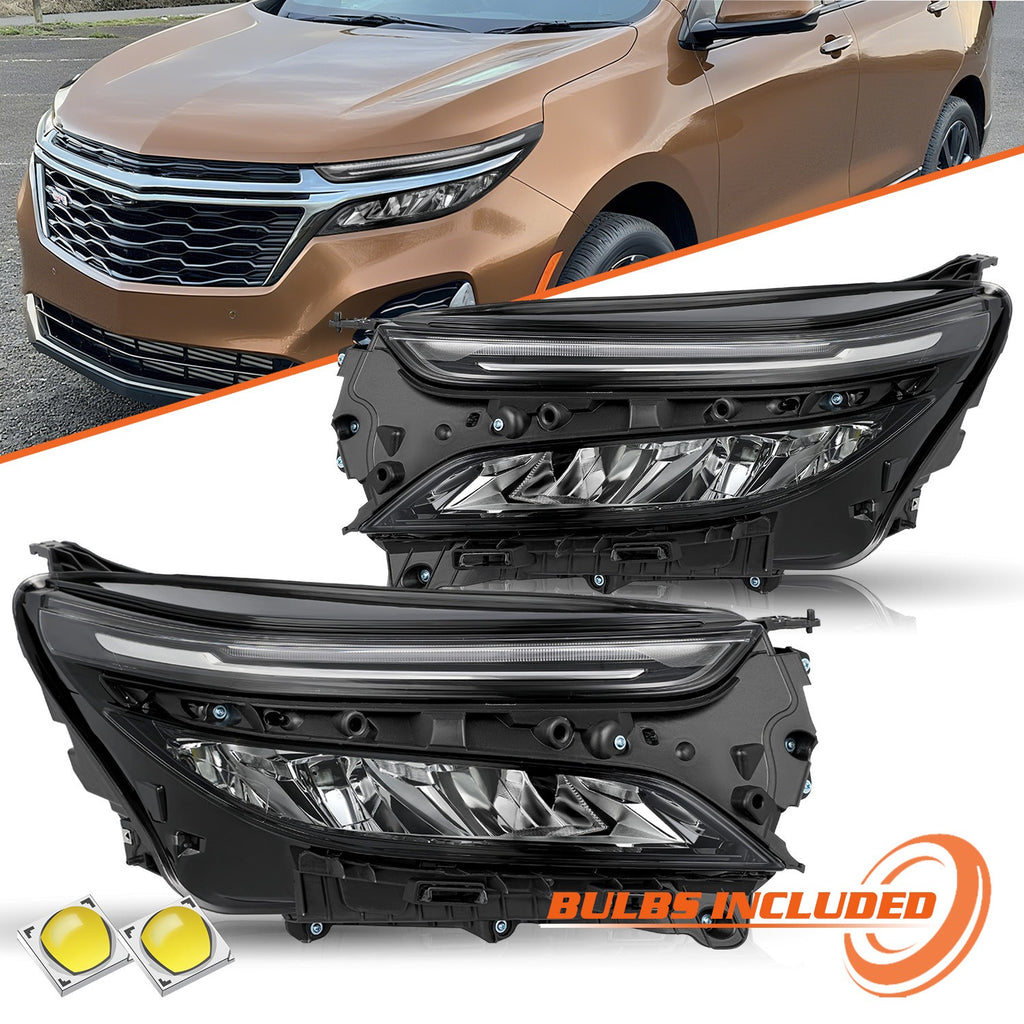 For 2022-2024 Chevy Equinox LT / RS Full LED Headlights Left+Right Headlamps Set