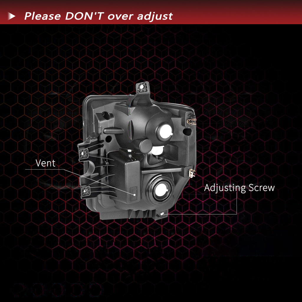 For 2008-2010 Ford F250 F350 F450 SuperDuty Pickup Chrome Headlights W/bulbs