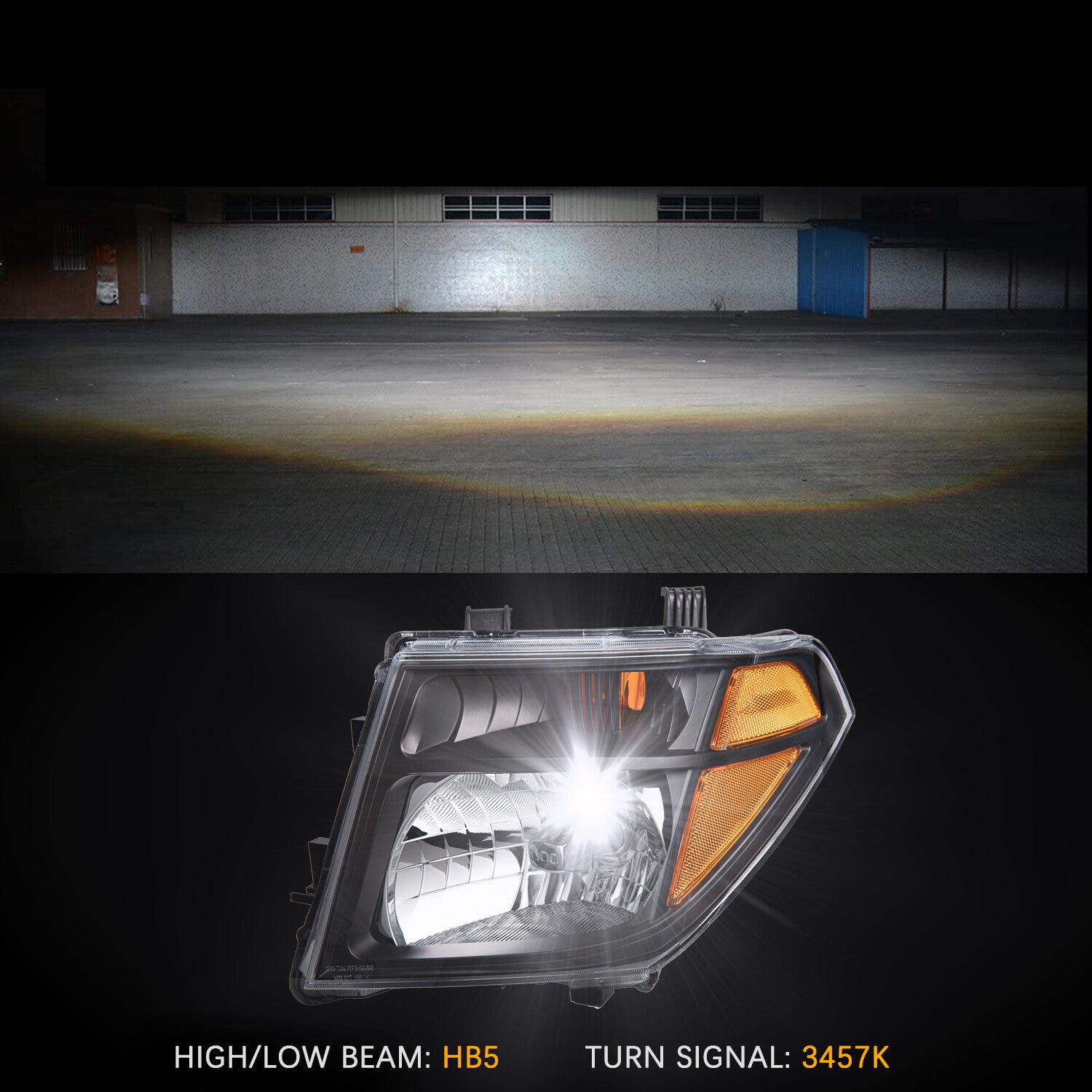 For 2005-2008 Nissan Frontier 05-07 Pathfinder Black Headlights Headlamps Set