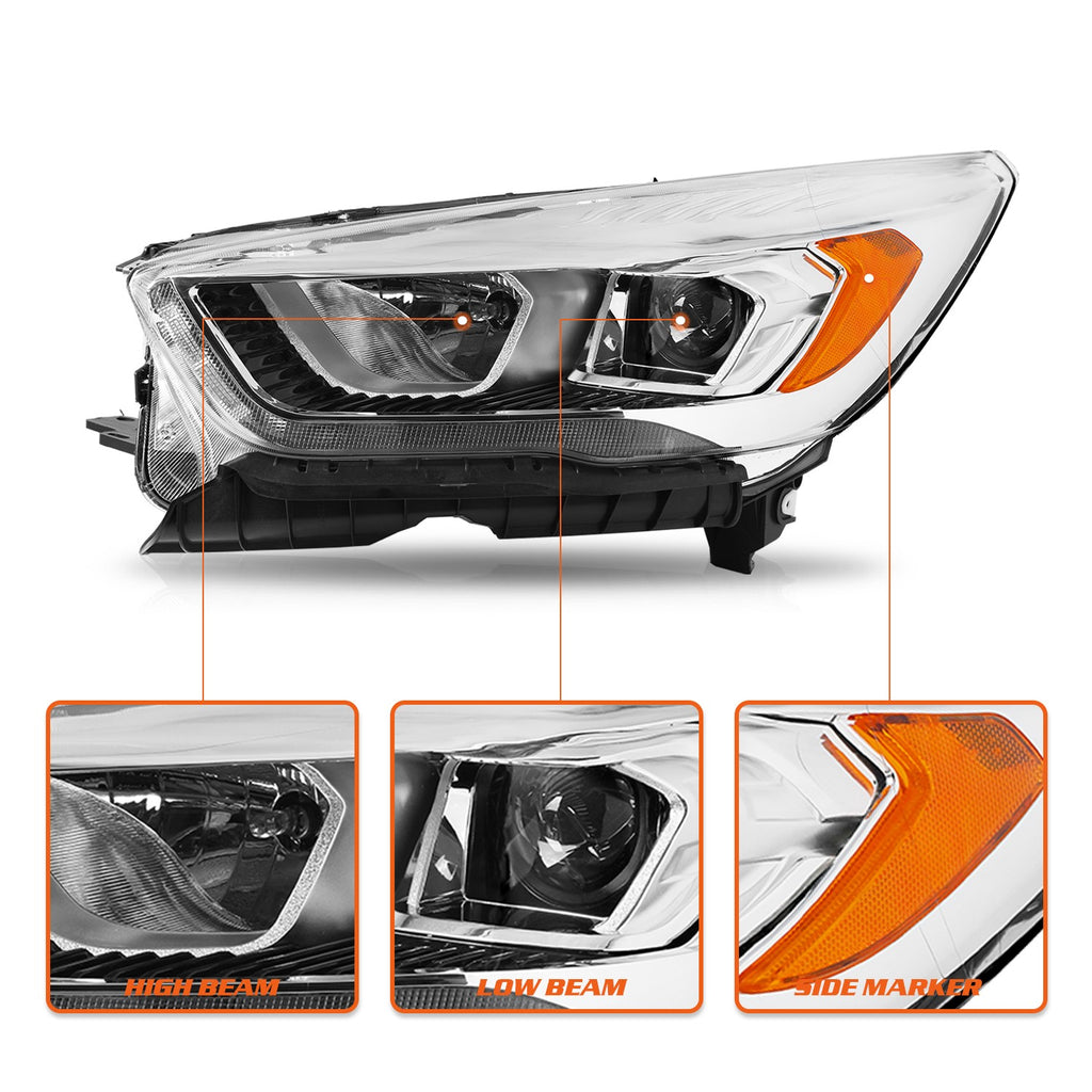 For 2017 2018 2019 Ford Escape Halogen w/ LED DRL Left Driver Headlight Headlamp