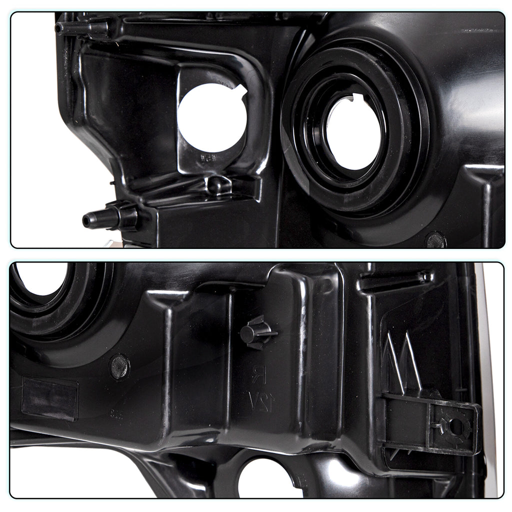 For 2009 2010 2011 2012 2013 2014 Ford F-150 F150 Pickup Black Headlights LH+RH