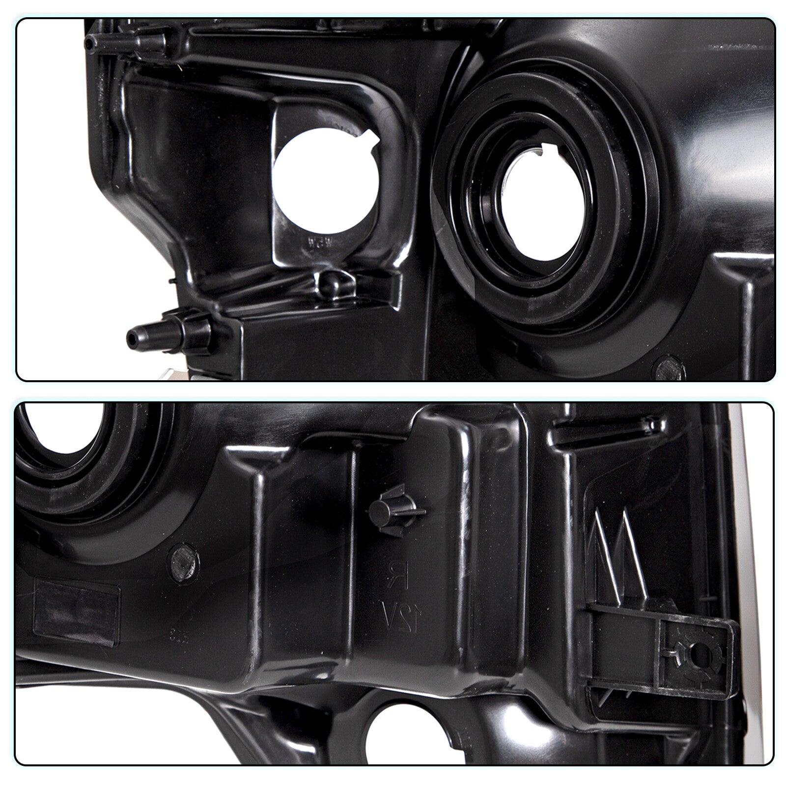 For 2009 2010 2011 2012 2013 2014 Ford F-150 F150 Pickup Black Headlights LH+RH
