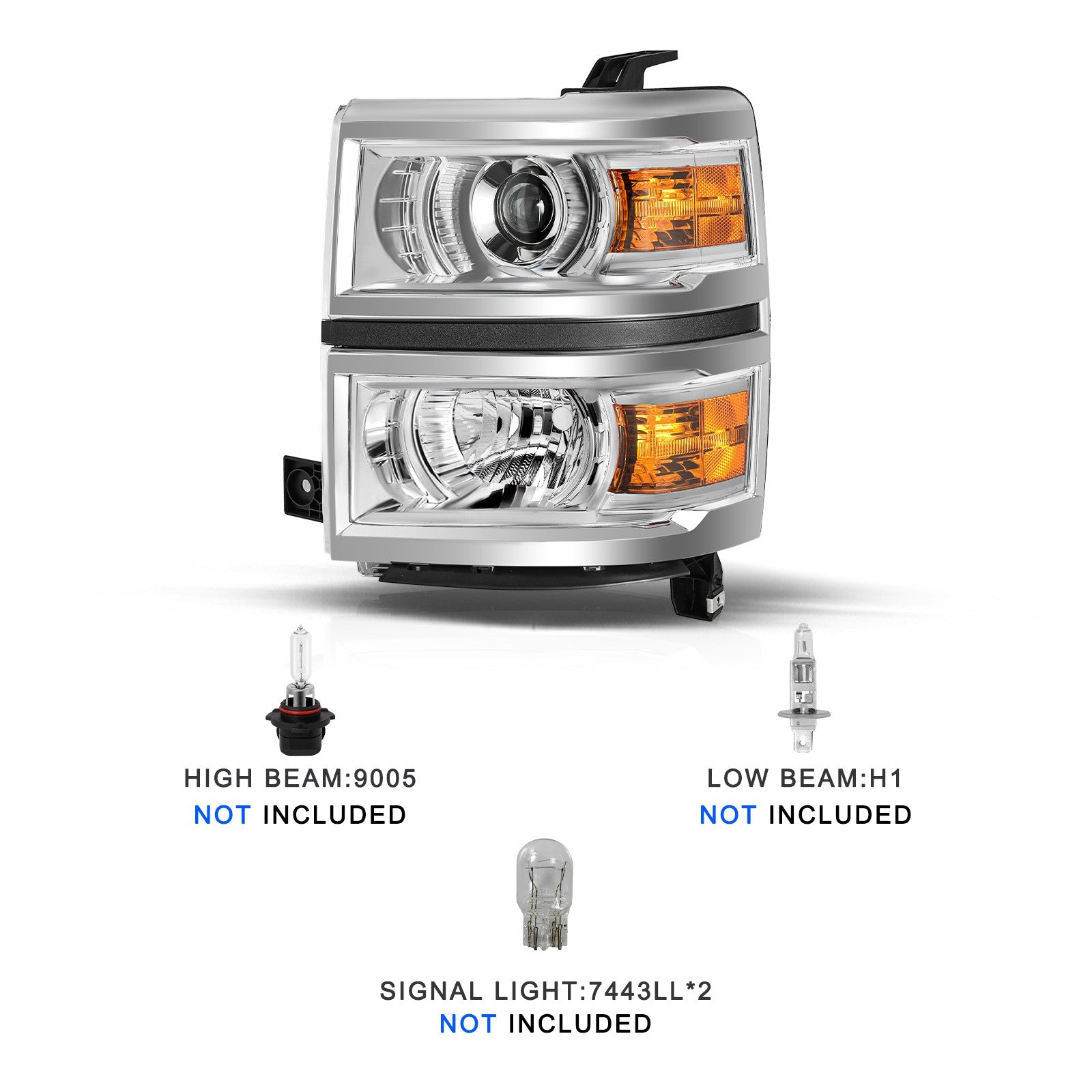 Projector Headlights For 2014-2015 Chevy Silverado 1500 Headlamps Assembly Sets