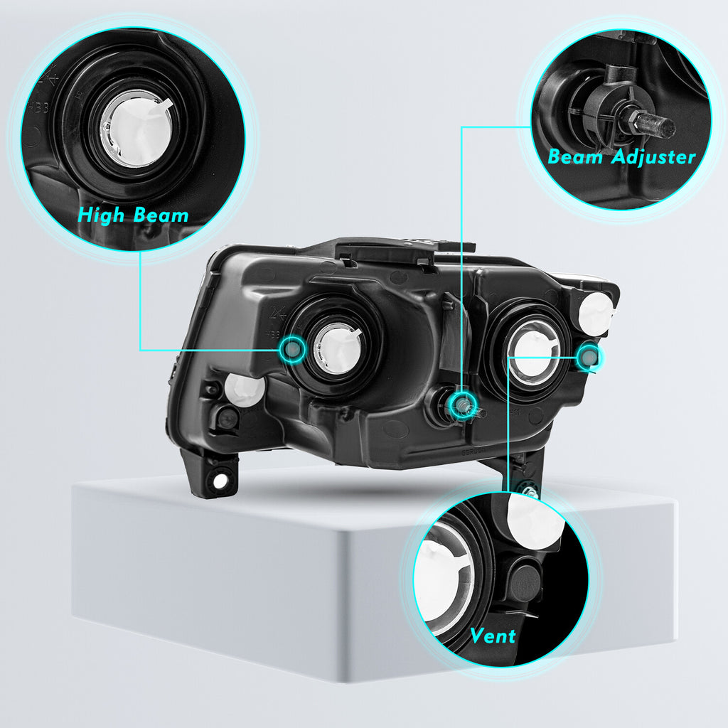 Halogen Pair Headlamp For 2011-2013 Jeep Grand Cherokee/11-17 Compass Headlights