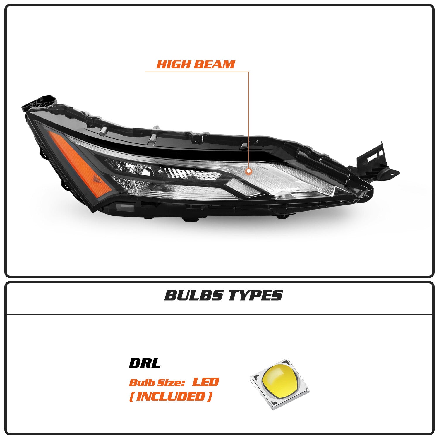 For 2021 2022 2023 Nissan Rogue 4DR Right Passenger DRL Light Headlight Assembly