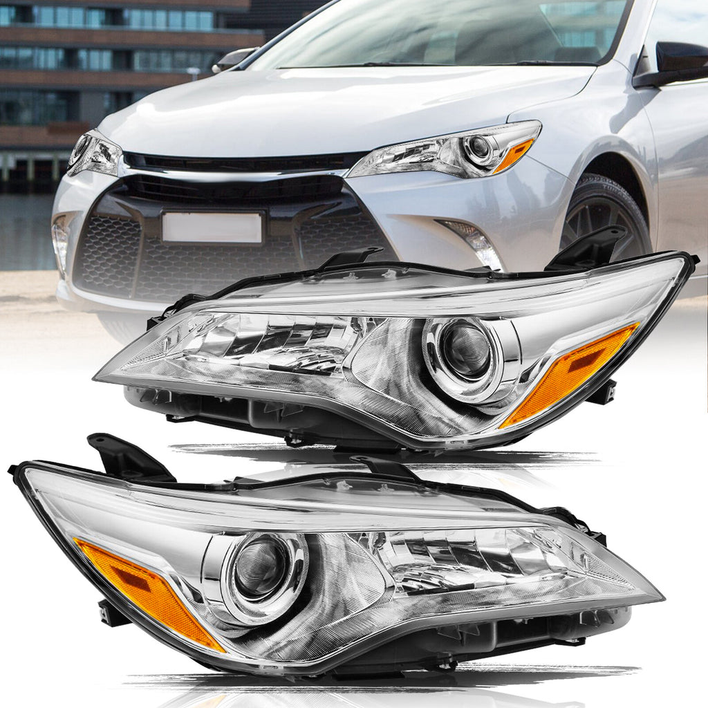 Fit 2015 2016 2017 Toyota Camry Projector Headlights Assembly Pair