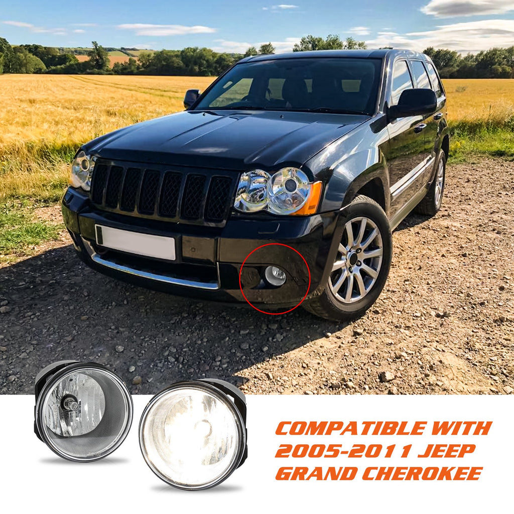 Fog Lights W/Bulbs Fit For 05-2010 Jeep Grand Cherokee Commander +Switch