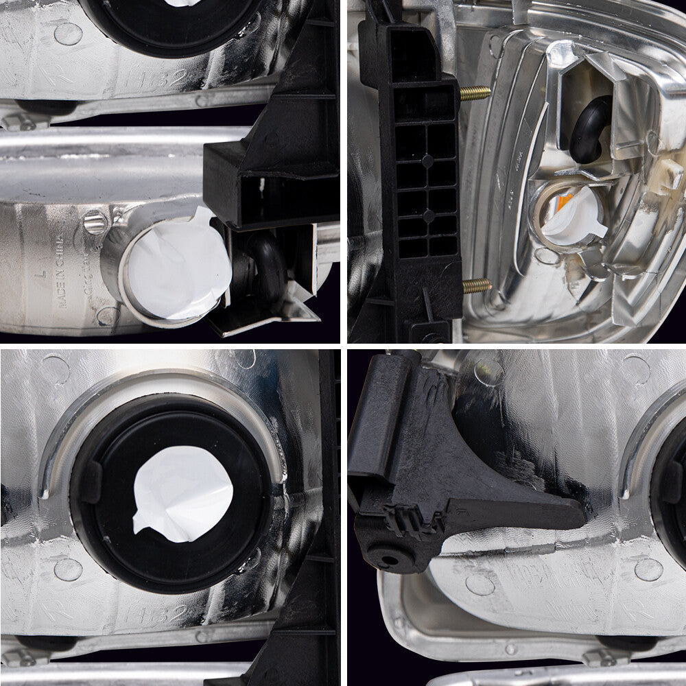 For 2001-2004 Toyota Tacoma Chrome Headlights Amber Corner Lamps + Bumper Lights