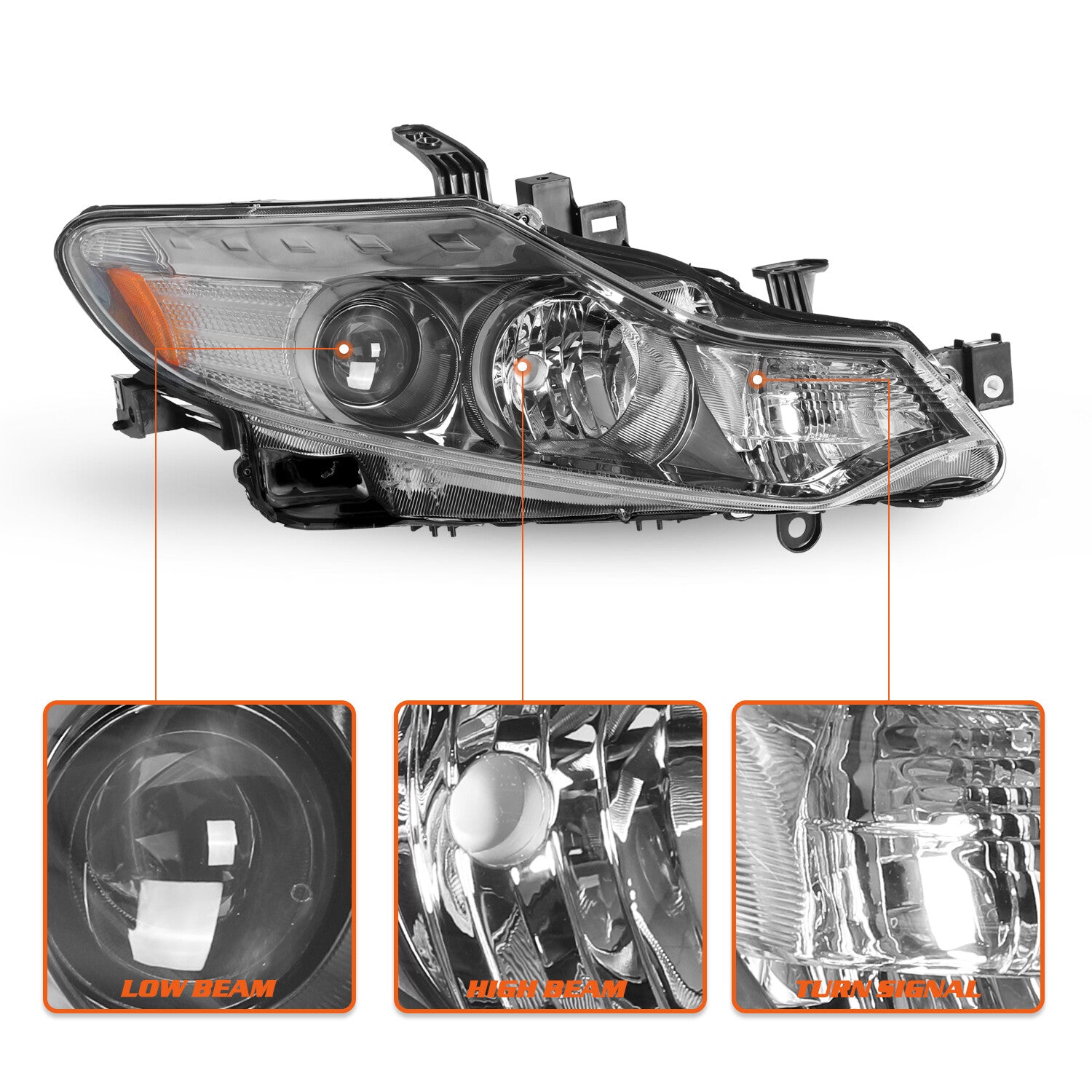 For 09-14 Nissan Murano Halogen Right Passenger Side Headlight Assembly Headlamp