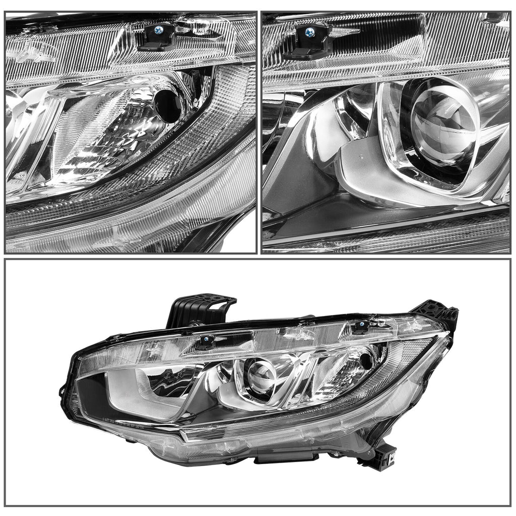 For 2016 2017 2018 2019 2020 2021 Honda Civic Halogen Left Driver Headlight