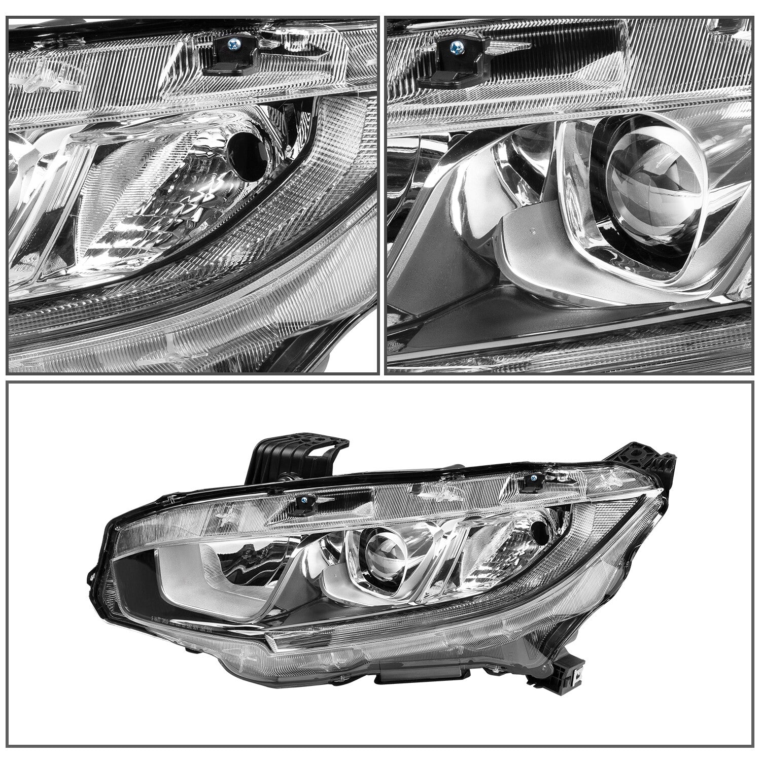 For 2016 2017 2018 2019 2020 2021 Honda Civic Halogen Left Driver Headlight