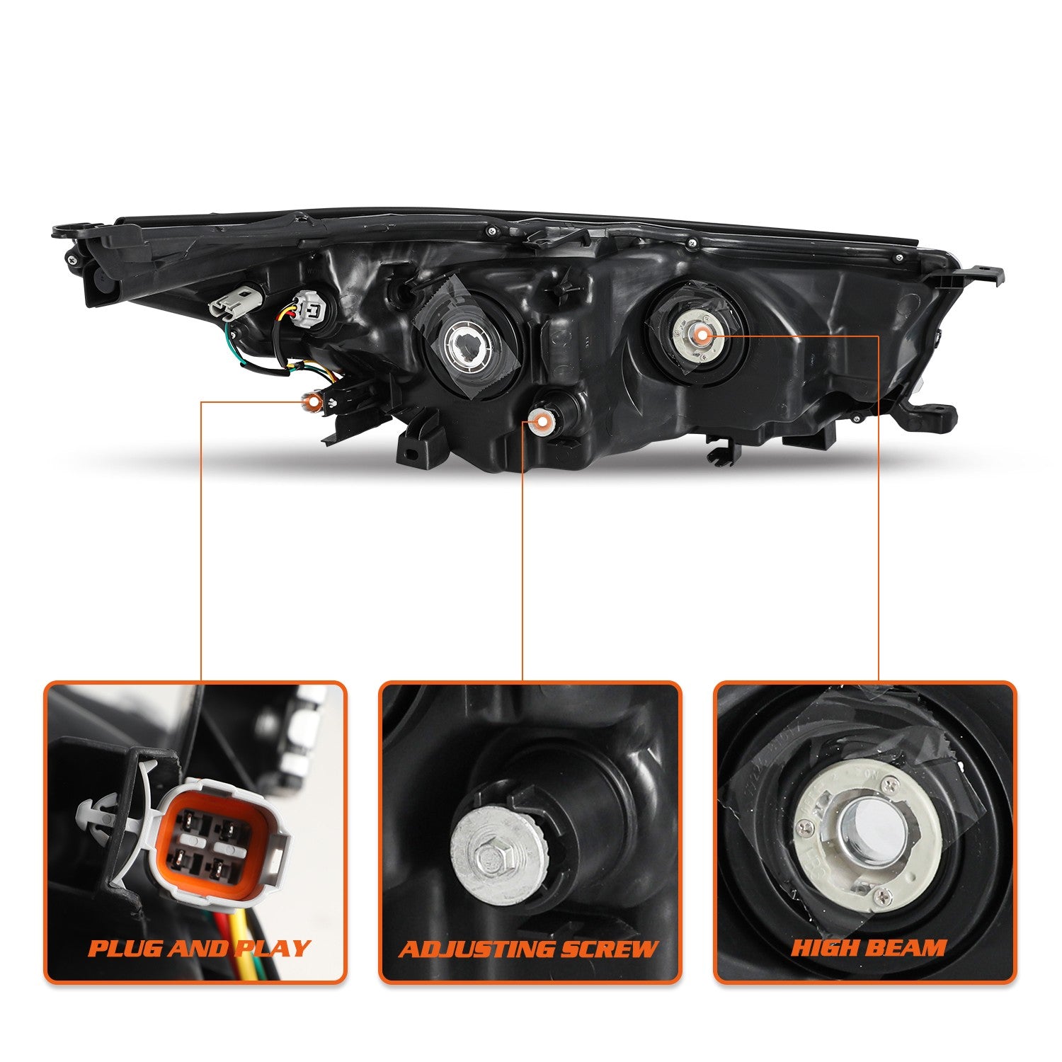 For 2014 2015 2016 Toyota Highlander Left Driver LH Headlight Assembly Headlamps