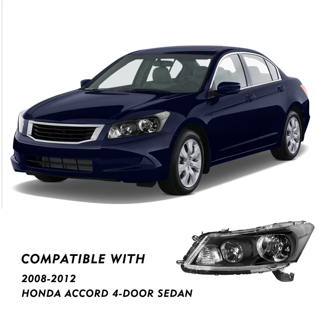 For 2008 2009 2011 2012 Honda Accord Sedan 4DR Headlights Pair