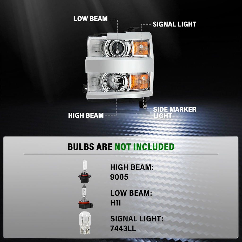 Headlights For 2015-2019 Chevy Silverado 2500 3500HD Headlamps Assembly Sets