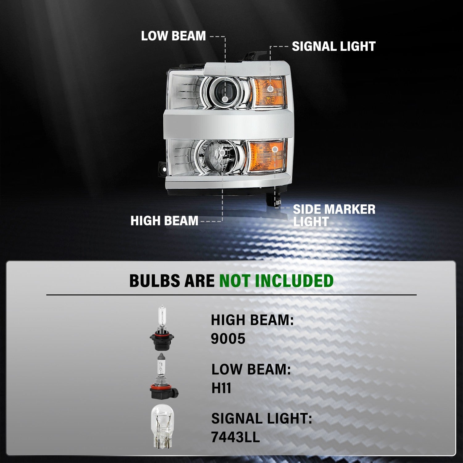 Headlights For 2015-2019 Chevy Silverado 2500 3500HD Headlamps Assembly Sets