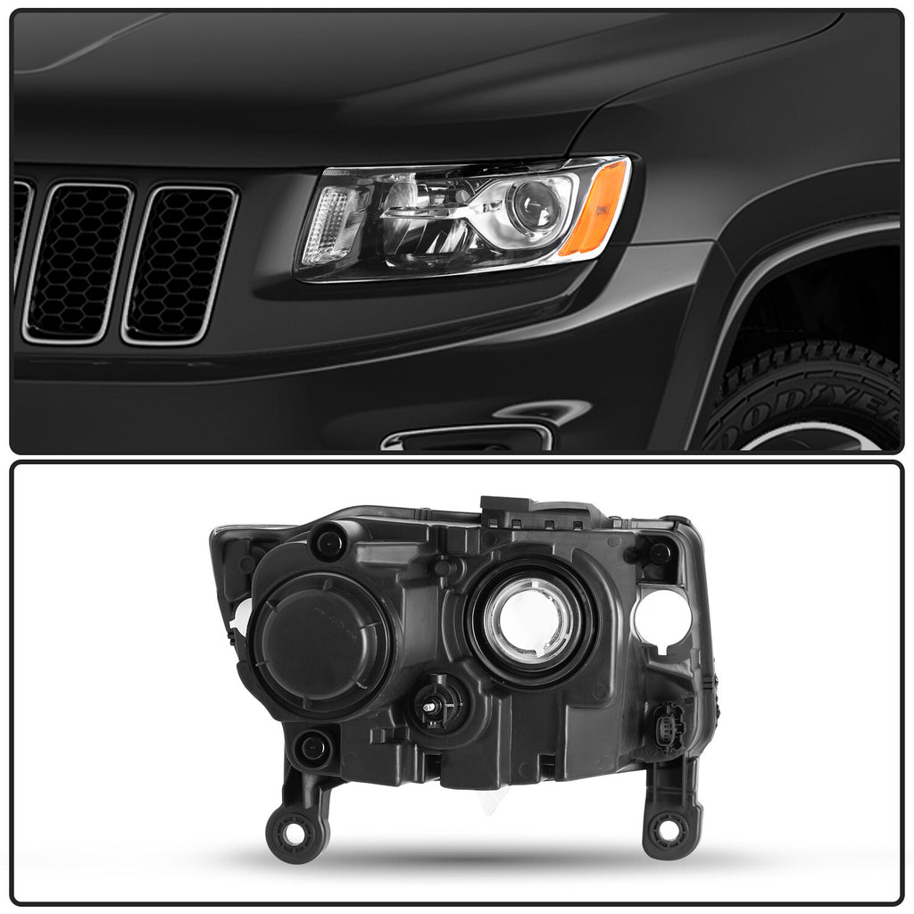 Left Driver Headlight For Jeep Grand Cherokee 2014-16 Halogen HeadLamp Assembly