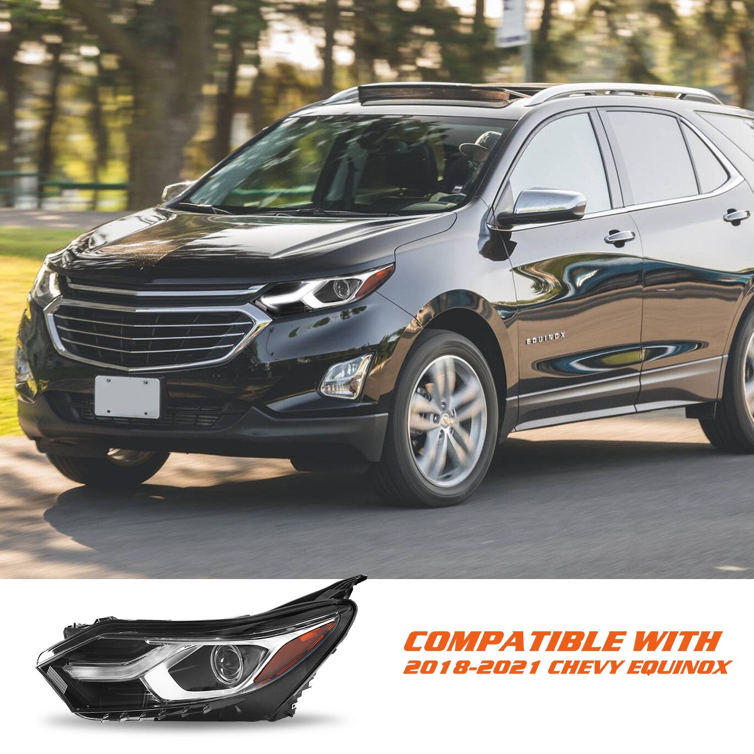 For 2018-2021 Chevy Equinox HID/Xenon Headlight w/ LED DRL Left Side w/Bulbs