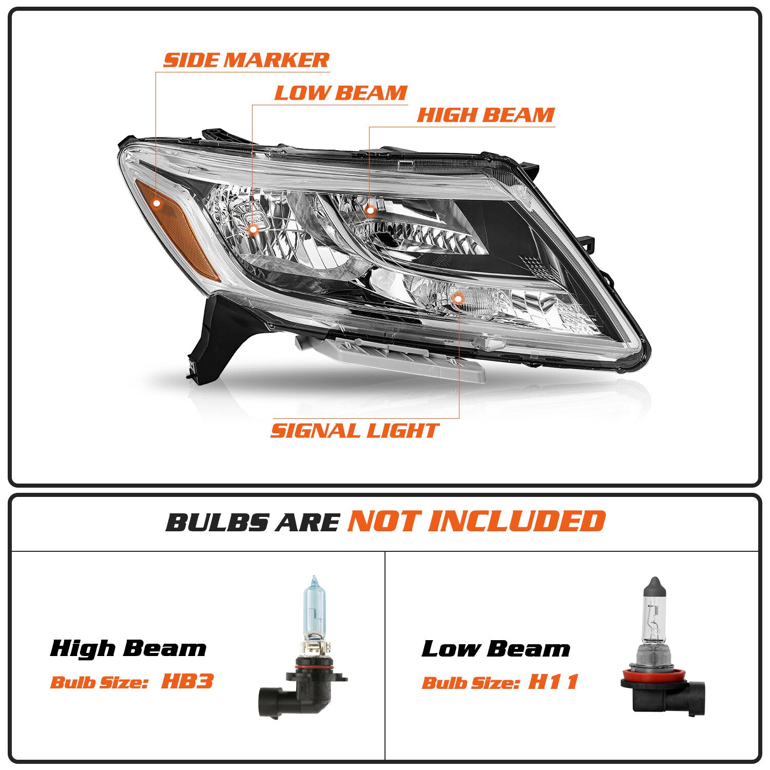 For 2013-2016 Nissan Pathfinder Factory Style Passenger Side Headlight Headlamp