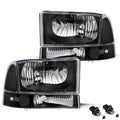For 99-04 Ford Super Duty F250/350/450/550/ Excursion Headlight 4Pcs W/bulb