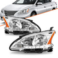 For 2013 2014 2015 Sentra Halogen Headlights w/LED DRL Replacement Left+Right