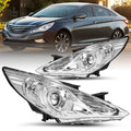 For 2011-2014 Hyundai Sonata Pair HeadLamps Chrome Clear Projector Headlights