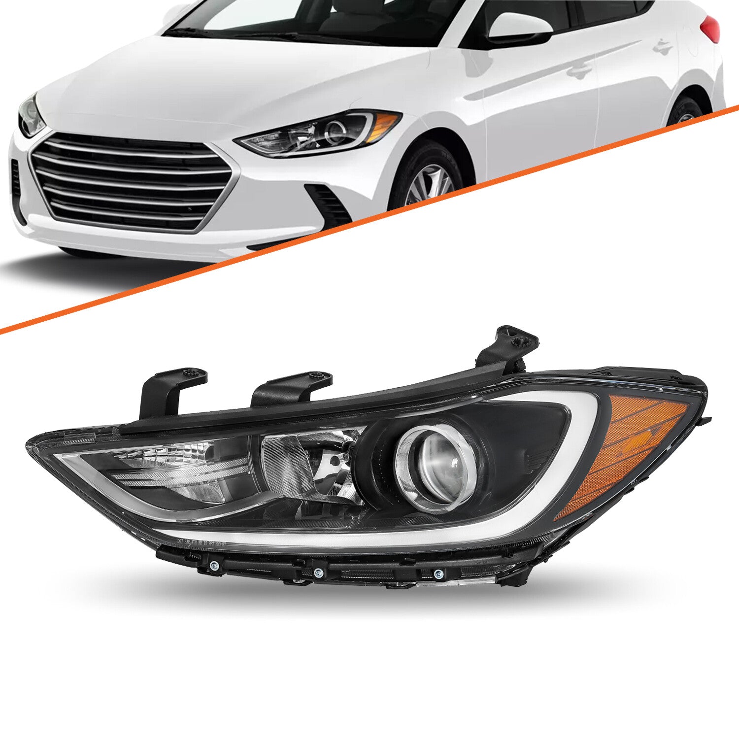 For 2017 2018 Hyundai Elantra Sedan New OE Style Halogen Headlight Assembly17 18