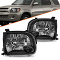 Headlights For 2005-2006 Toyota Tundra Double Cab 05-07 Sequoia Headlamps Black