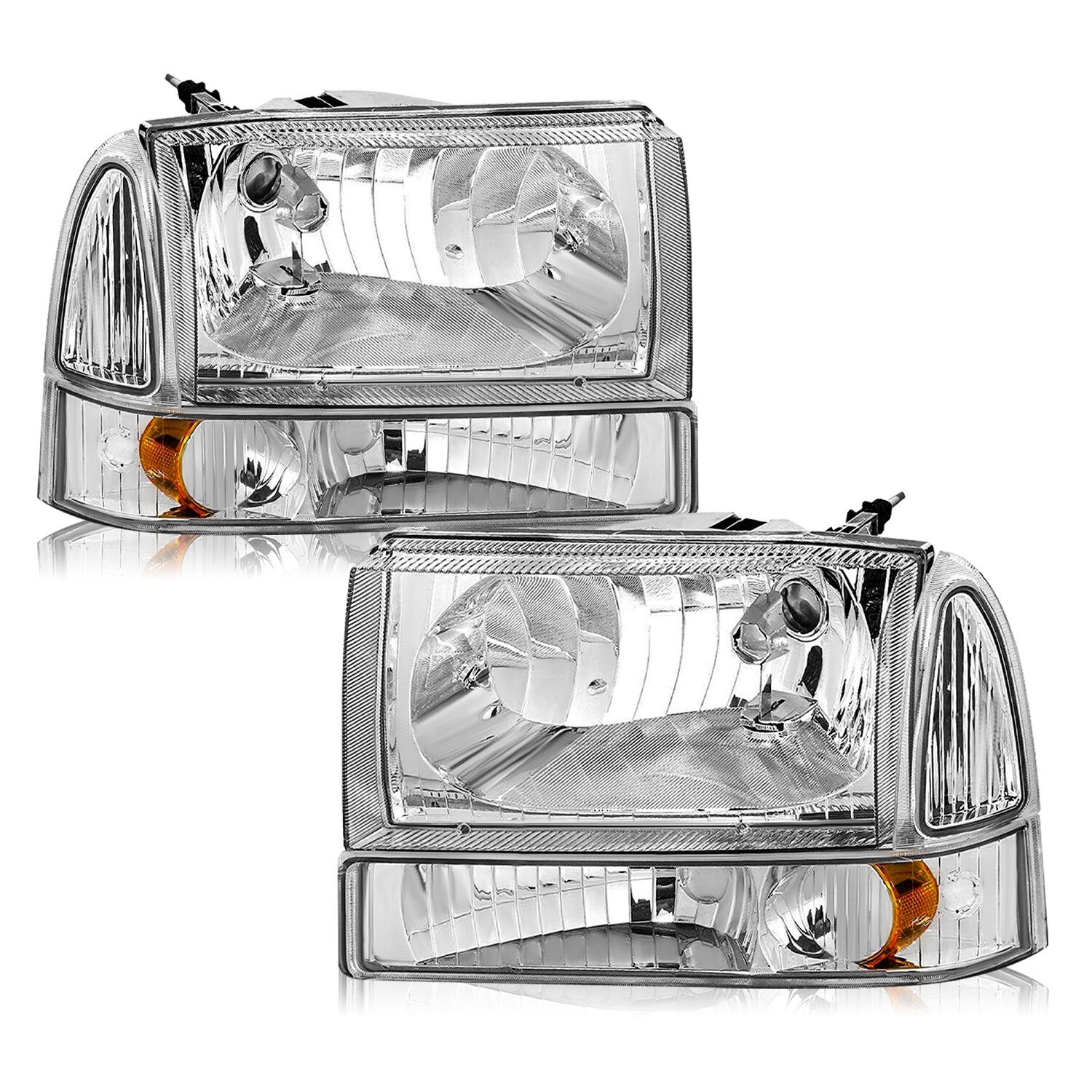 For 99-04 Ford Super Duty F250/350/450/550/ 00-04 Excursion Headlights 4PCS