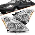 For 2010 2011 2012 Nissan Altima Sedan Chrome Halogen Headlights Headlamps LH+RH