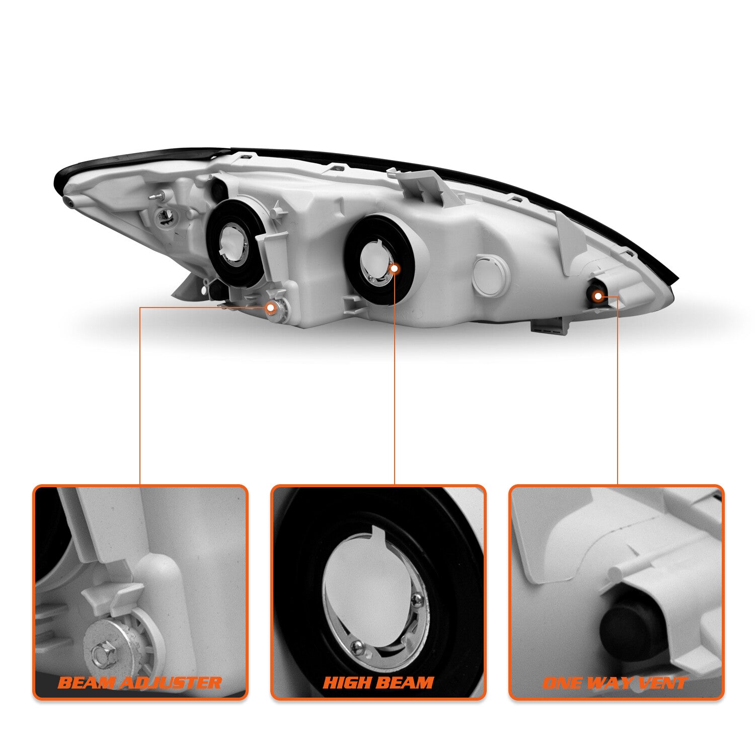 For 2005 2006 Toyota Camry Driver Side Headlamp Chrome Amber Halogen Headlight