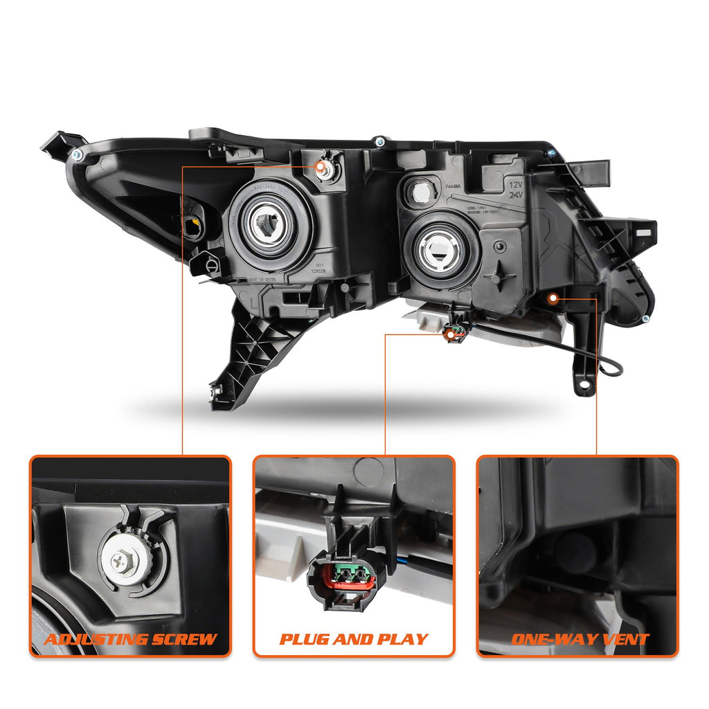 For 2017-2020 Nissan Pathfinder Halogen w/LED DRL Headlights Assembly Headlamps