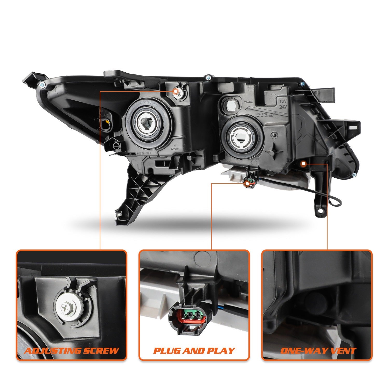 For 2017-2020 Nissan Pathfinder Halogen w/LED DRL Headlights Assembly Headlamps