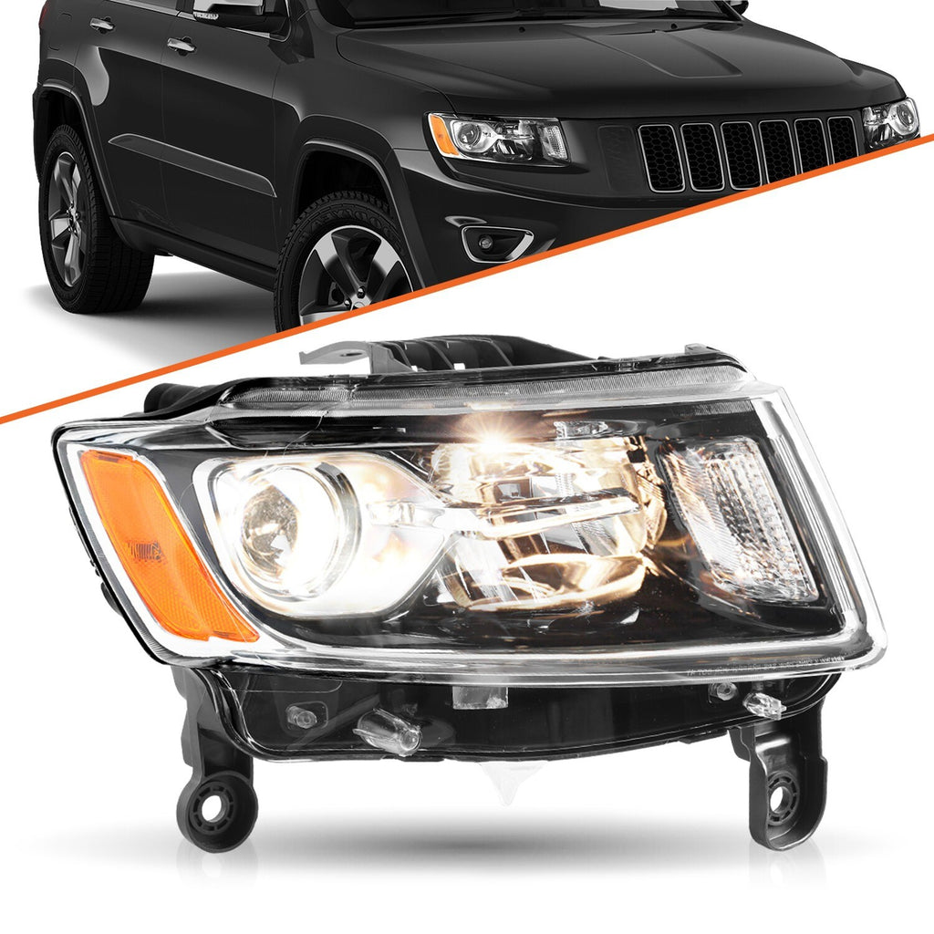 Right Passenger Headlight For Jeep Grand Cherokee 2014-16 Halogen HeadLamp