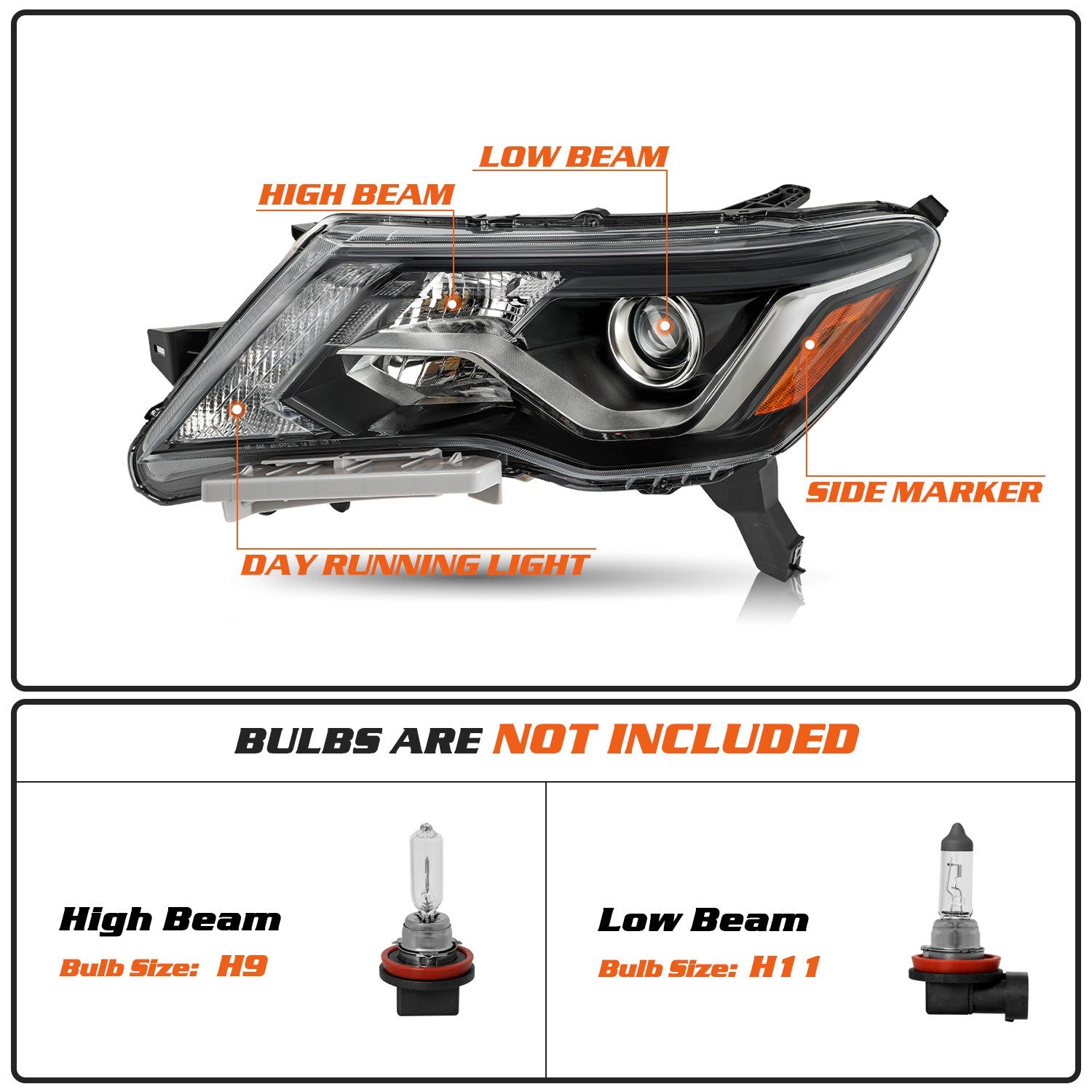 For 2017-2020 Nissan Pathfinder Halogen w/LED DRL Headlights Assembly Headlamps