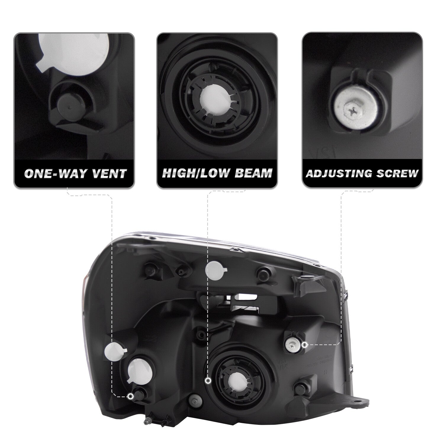 2Pcs For 2005-2009 Chevy Equinox Headlights Black Amber Corner Headlamp Pair