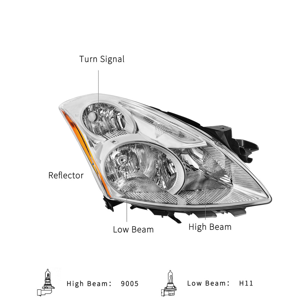 For 2010 2011 2012 Nissan Altima Sedan 4Dr Right Passenger Side Headlight Lamp