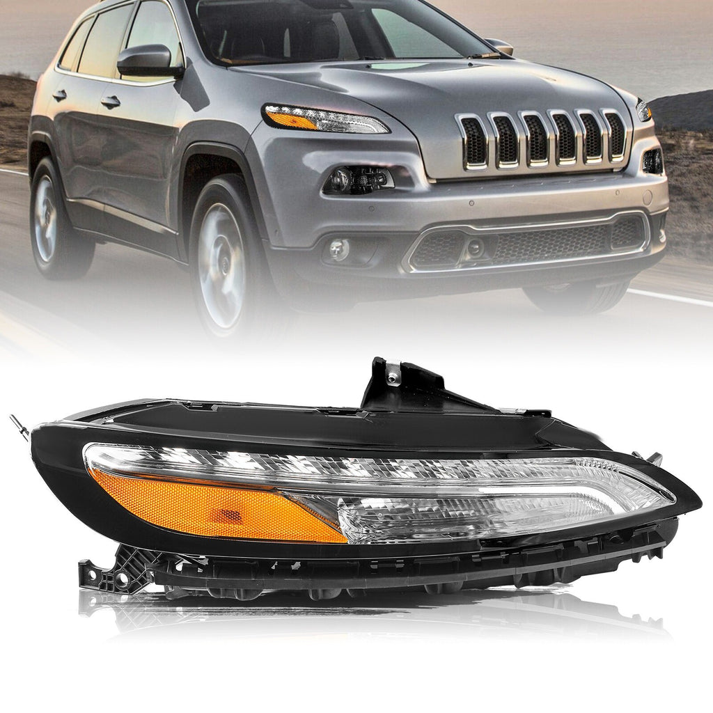 [ White LED DRL ] Parking Light For 2014-2018 Jeep Cherokee Signal Passenger RH