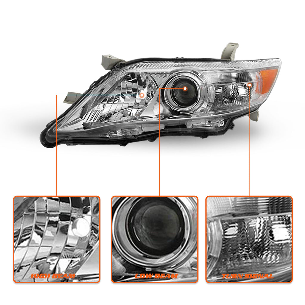 Left&Right Headlight Assembly Reflector For 2010-2011 Toyota Camry Sedan 4-Door