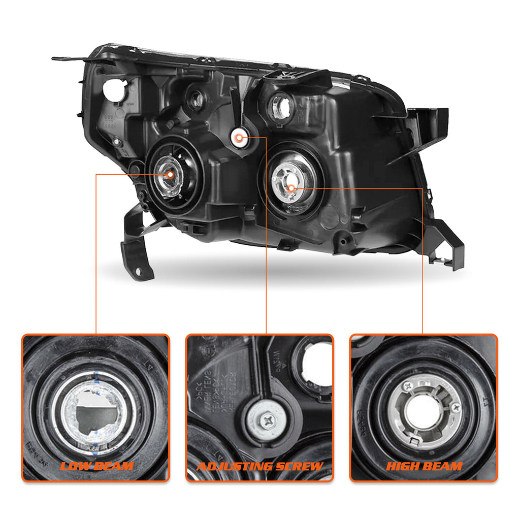 For 2006 2007 2008 Honda Pilot Black Housing Amber Corner Headlights Assembly