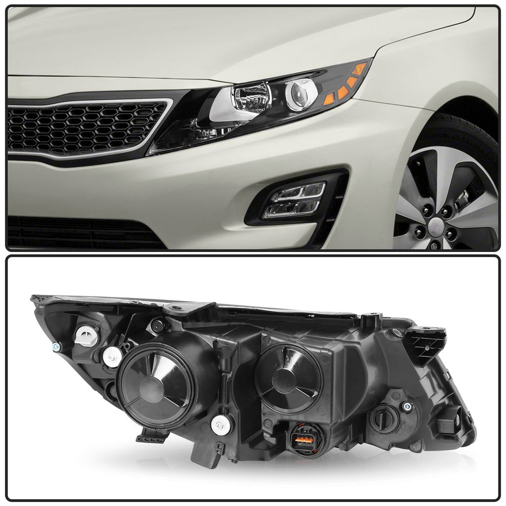 for 2011 2012 2013 Kia Optima Halogen Black Pairs L+R Headlamps Headlights
