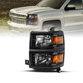 For 2014-2015 Chevy Silverado 1500 Black Headlight Headlamp Driver Left Side