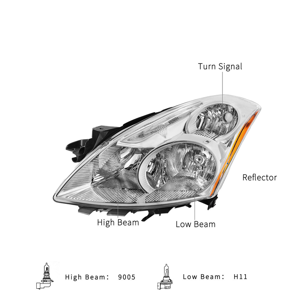 For 2010 2011 2012 Nissan Altima Sedan Left Driver Side Halogen Headlight Lamp