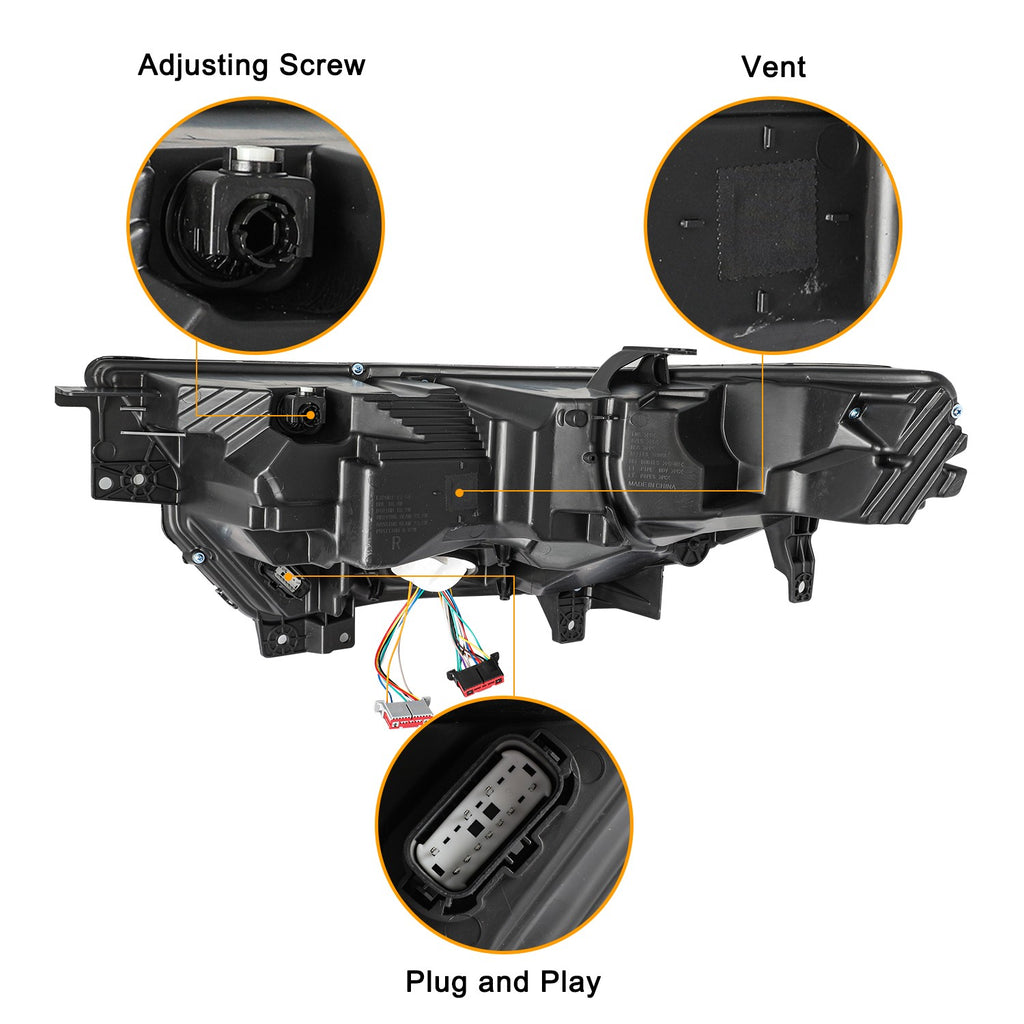 For 2020-2024 Ford Explorer XLT / Limited LED Headlights Headlamps Left+Right