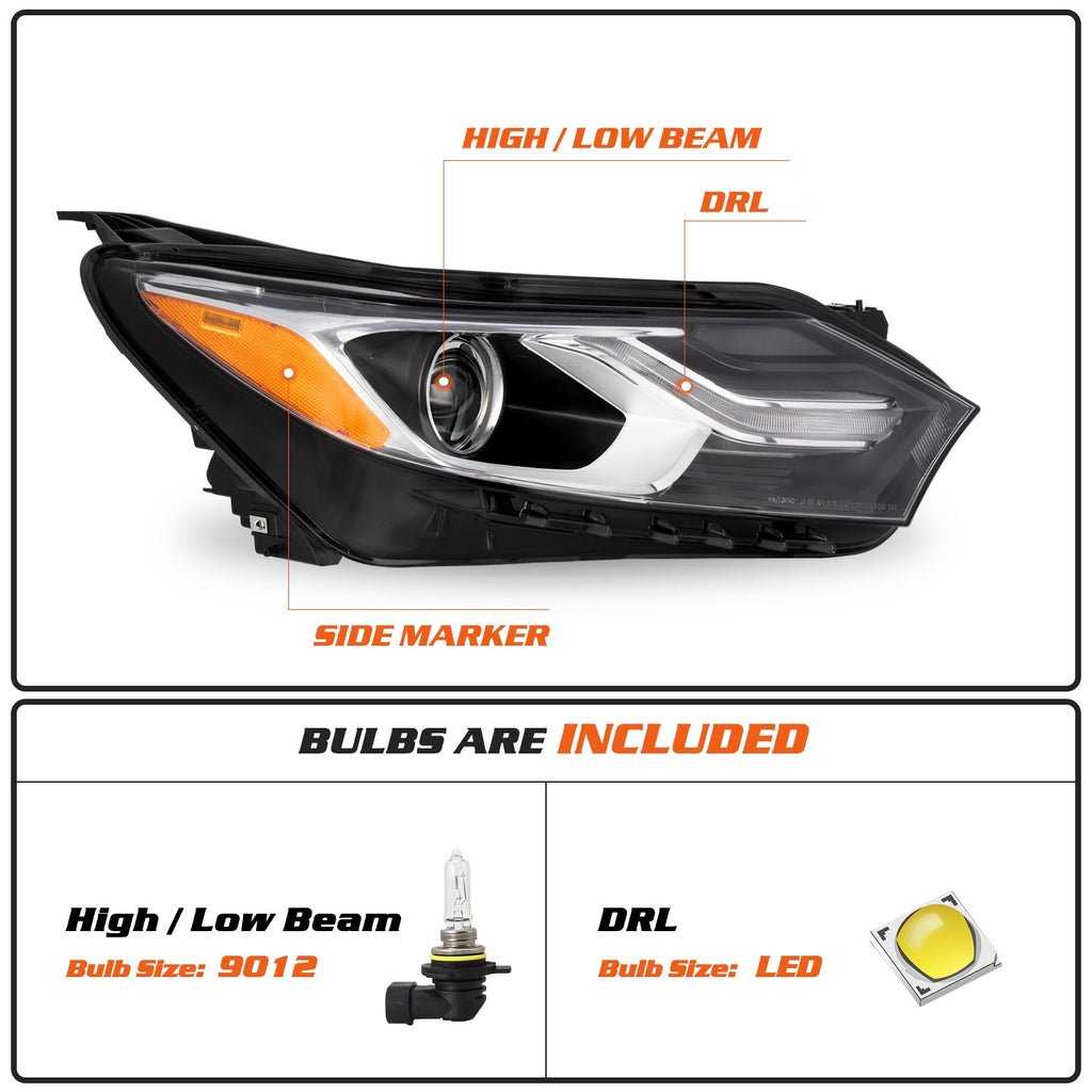 For 2018-2020 Chevy Equinox Factory Halogen LED DRL Passenger Side Headlight