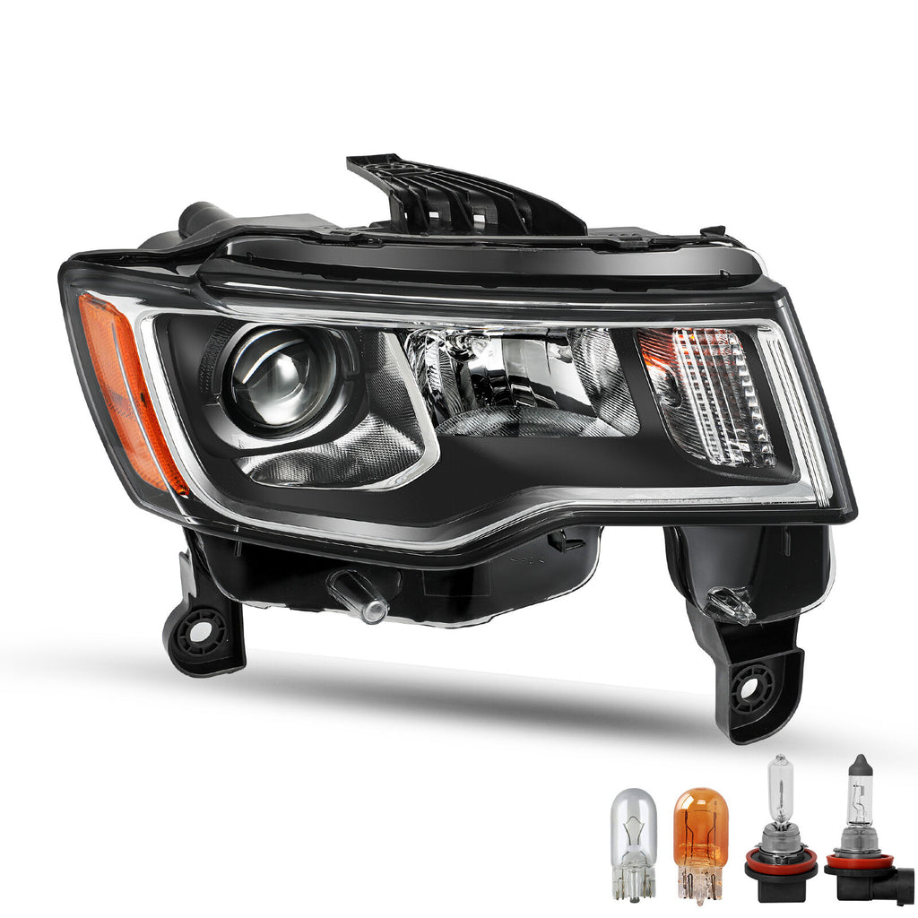 Chrome Trim Projector Halogen Headlight For 2017-2021 Jeep Grand Cherokee Right
