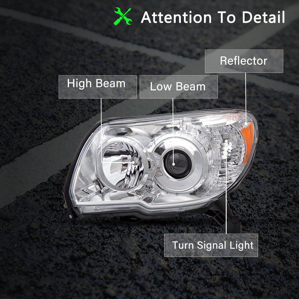 For 2006-2009 Toyota 4Runner Headlights Assembly Headlamps LH+RH Set Pair
