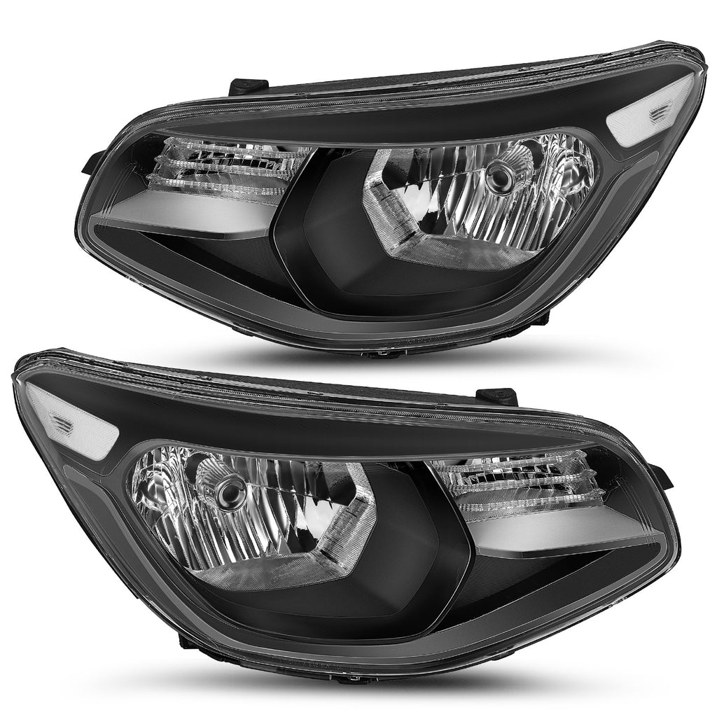 For 2014 2015 2016 2017 2018 2019 Kia Soul Black Clear Halogen Headlights Pair