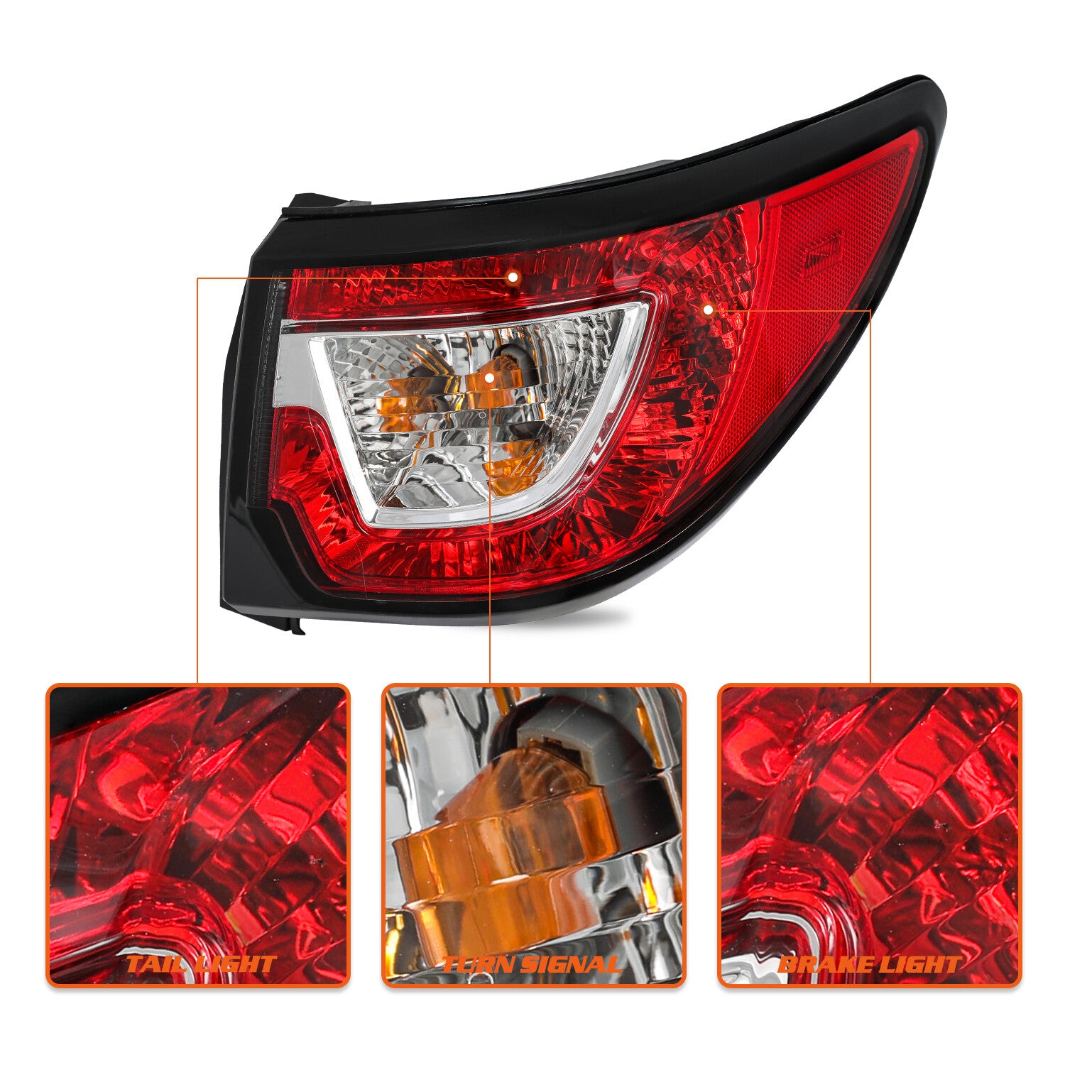 For 2013-2017 Chevy Traverse Tail Light Passenger Rear Outer Right Side w/ Bulbs